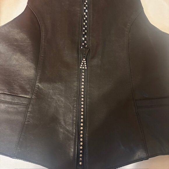 Ying Ying of Nevada Black Leather Studded Vest | Size S - Picture 7 of 7